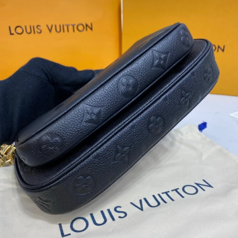 Louis vuitton locations Chain:Rem Louis Vuitton Monogram Empreinte Multi Pochette Accessoires Black
