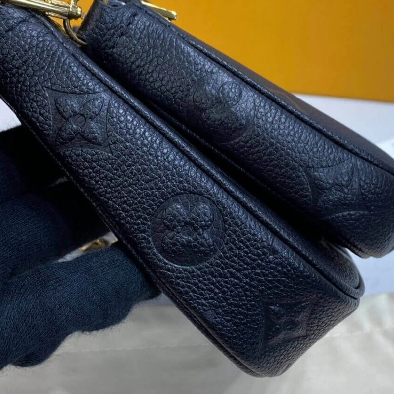 Louis vuitton locations Chain:Rem Louis Vuitton Monogram Empreinte Multi Pochette Accessoires Black
