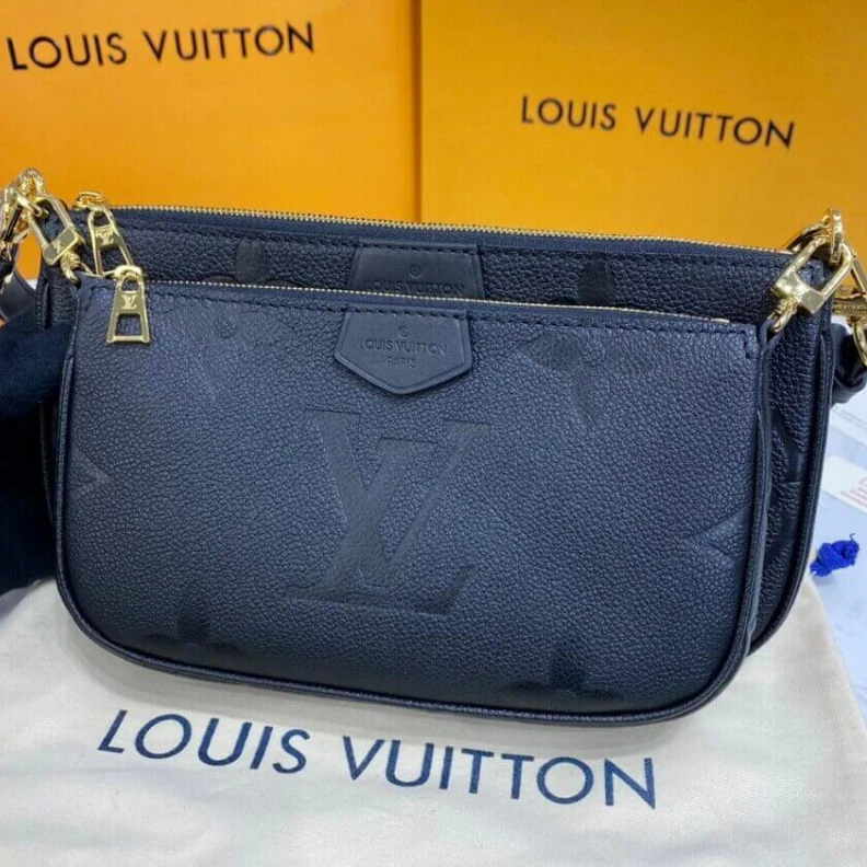 Louis vuitton locations Chain:Rem Louis Vuitton Monogram Empreinte Multi Pochette Accessoires Black