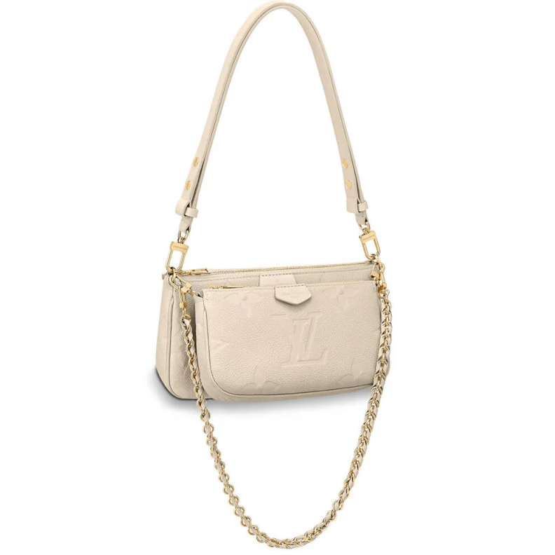 Chain dro Louis Vuitton Monogram Empreinte Multi Pochette Accessoires Cream