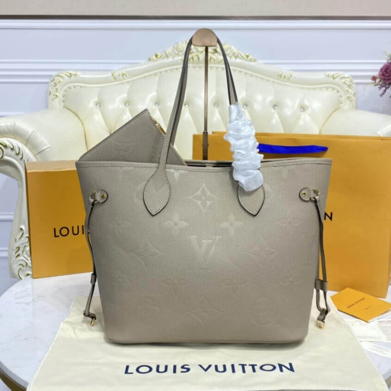 Top lv 4 side la Louis Vuitton Monogram Empreinte Neverfull MM Dune