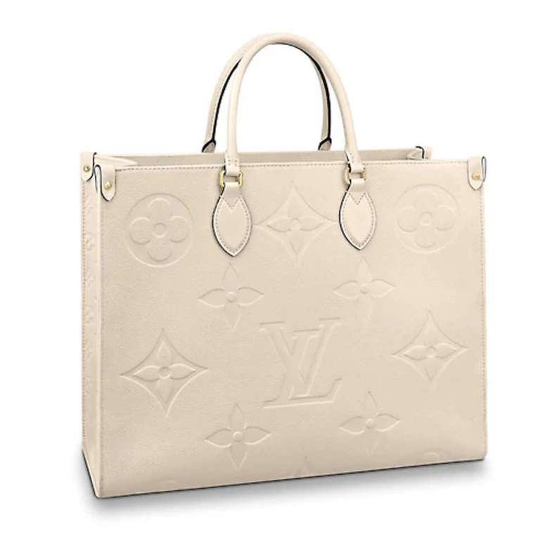 Inside do Louis Vuitton Monogram Empreinte Onthego GM Beige