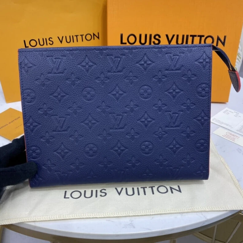 Mythick ru The Poche Louis Vuitton Monogram Empreinte Pochette Toilette 26 Navy Blue Red
