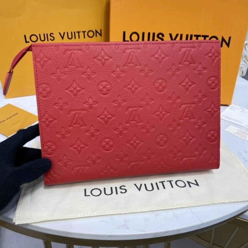 Mythick.ru Goldcolor Louis Vuitton Monogram Empreinte Pochette Toilette 26 Red