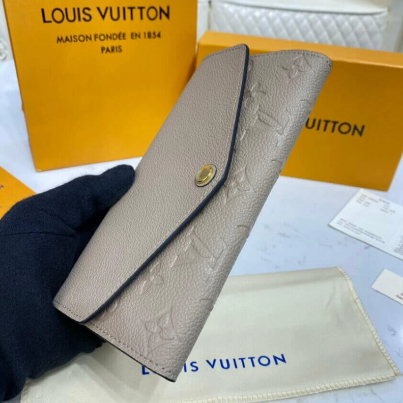 Lv belts replica 19 x 10 c Louis Vuitton Monogram Empreinte Sarah Wallet Touterelle