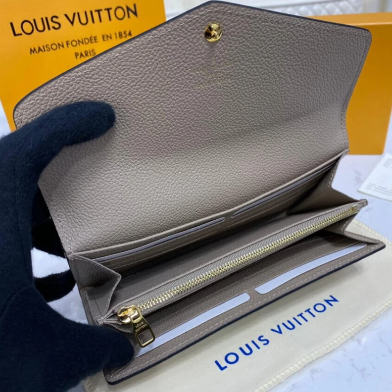 Lv belts replica 19 x 10 c Louis Vuitton Monogram Empreinte Sarah Wallet Touterelle