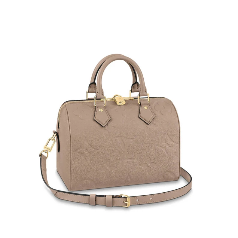 Inside fl Louis Vuitton Monogram Empreinte Speedy Bandouliere 25 Tourterelle