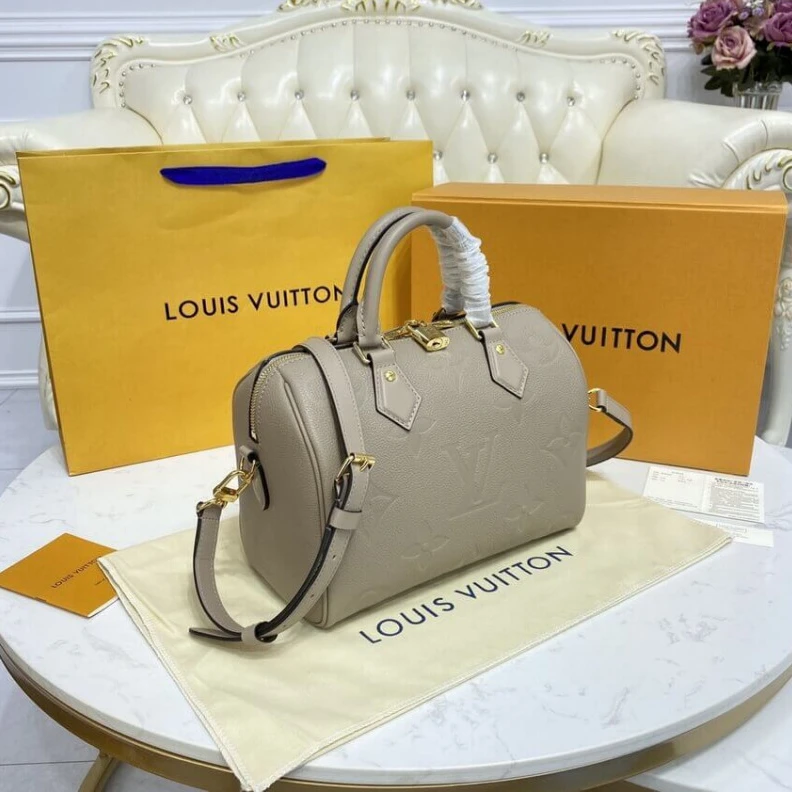 Mythick ru Inside fl Louis Vuitton Monogram Empreinte Speedy Bandouliere 25 Tourterelle