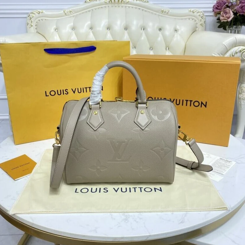 Mythick ru Inside fl Louis Vuitton Monogram Empreinte Speedy Bandouliere 25 Tourterelle