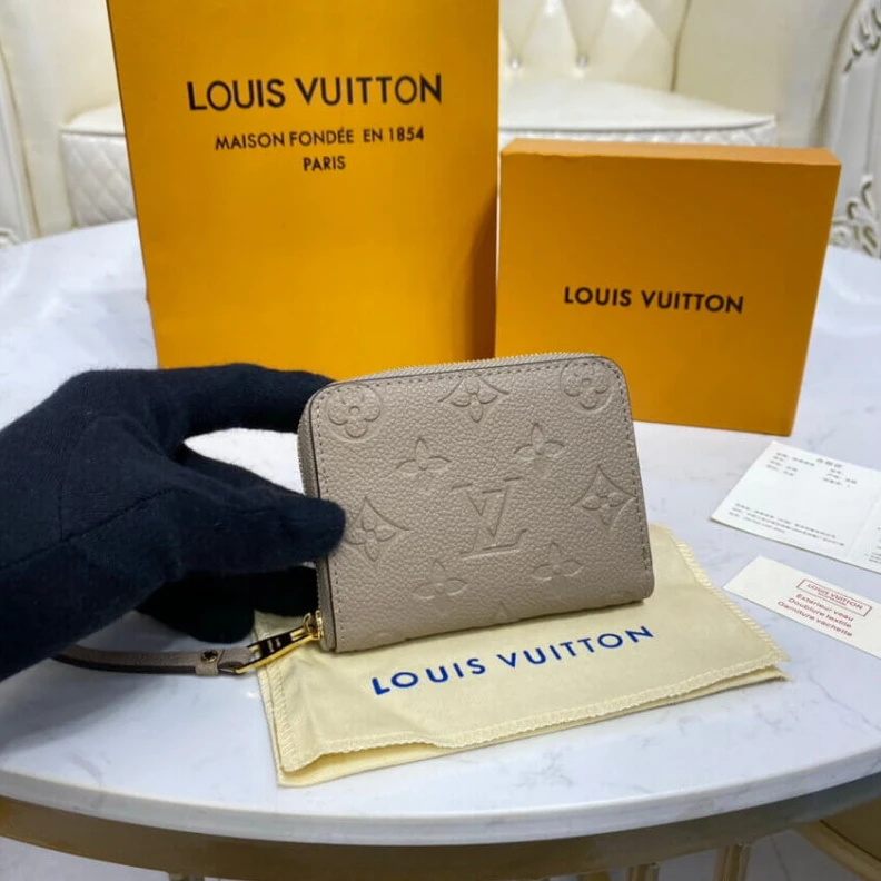 4 card sl Louis Vuitton Monogram Empreinte Zippy Coin Purse Tourterelle