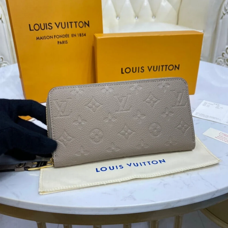 Mythick ru Goldcolou Louis Vuitton Monogram Empreinte Zippy Wallet Tourterelle