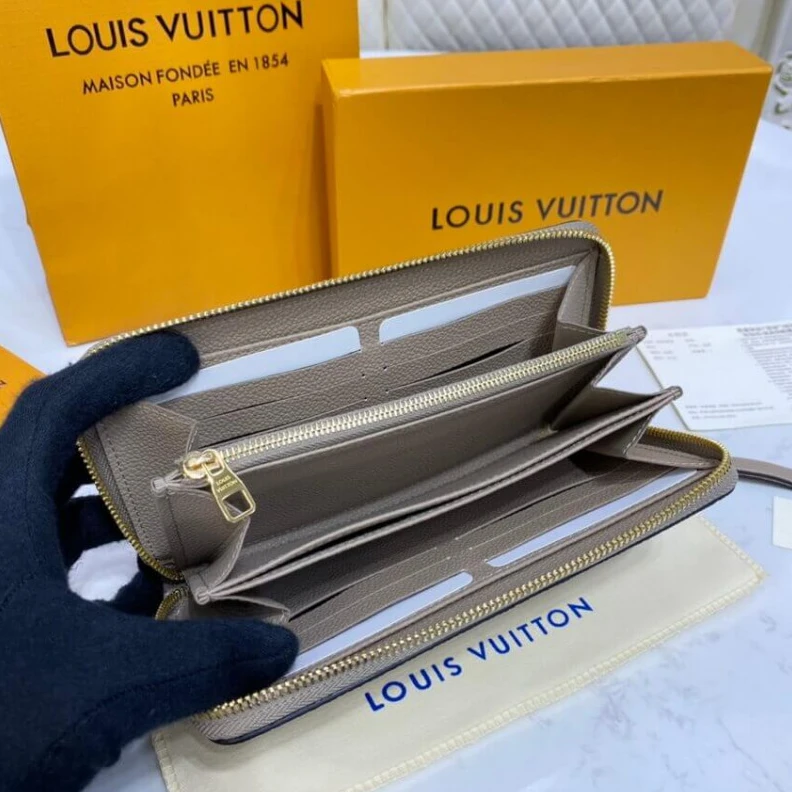 Mythick ru Goldcolou Louis Vuitton Monogram Empreinte Zippy Wallet Tourterelle
