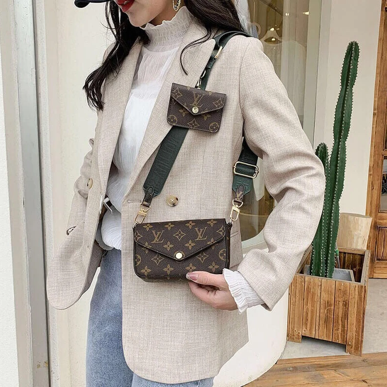 Top lv Inspired b LV Monogram Felicie Strap & Go