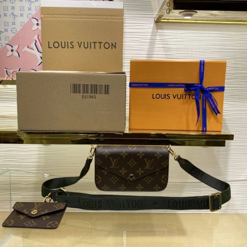Top lv Inspired b LV Monogram Felicie Strap & Go