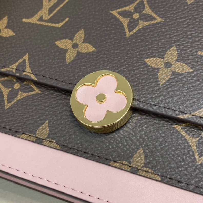 Mythick ru Chain: Re LV Monogram Flore Chain Wallet Pink