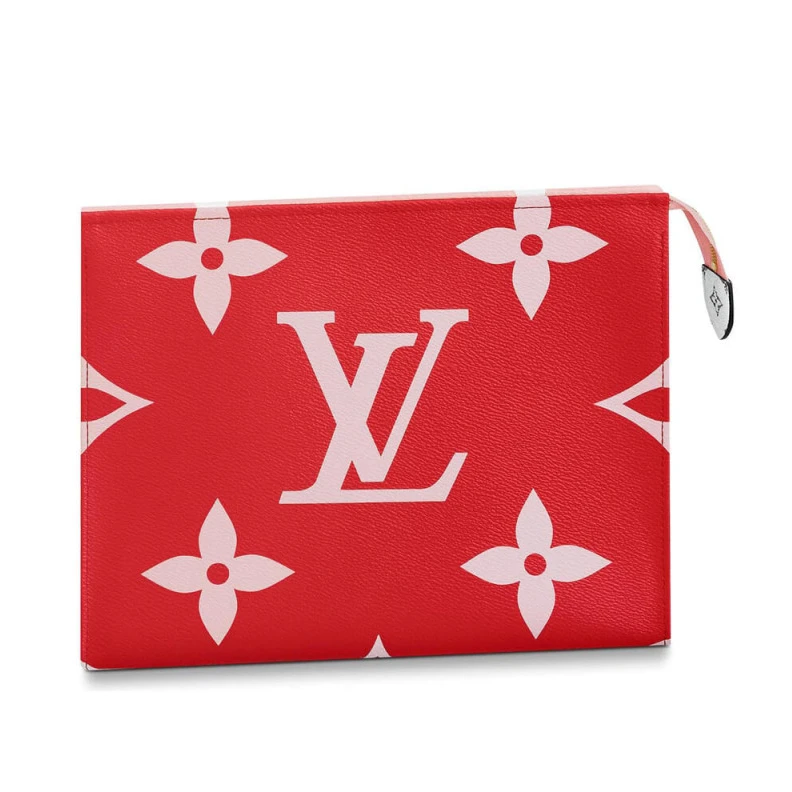 Extralarge Louis Vuitton Monogram Geant Canvas Toilet Pouch XL Red Pink