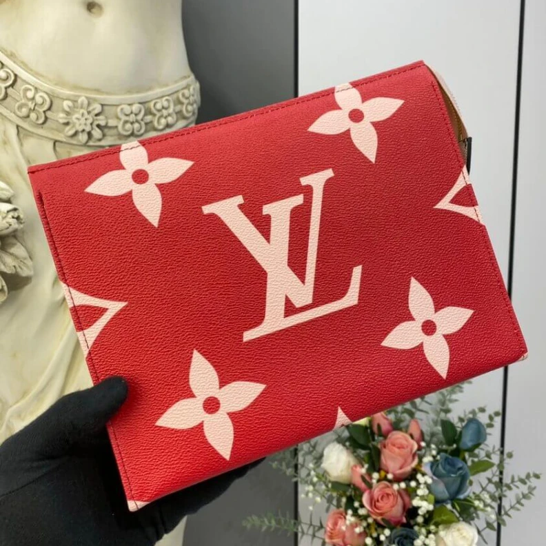 Mythick ru Extralarge Louis Vuitton Monogram Geant Canvas Toilet Pouch XL Red Pink