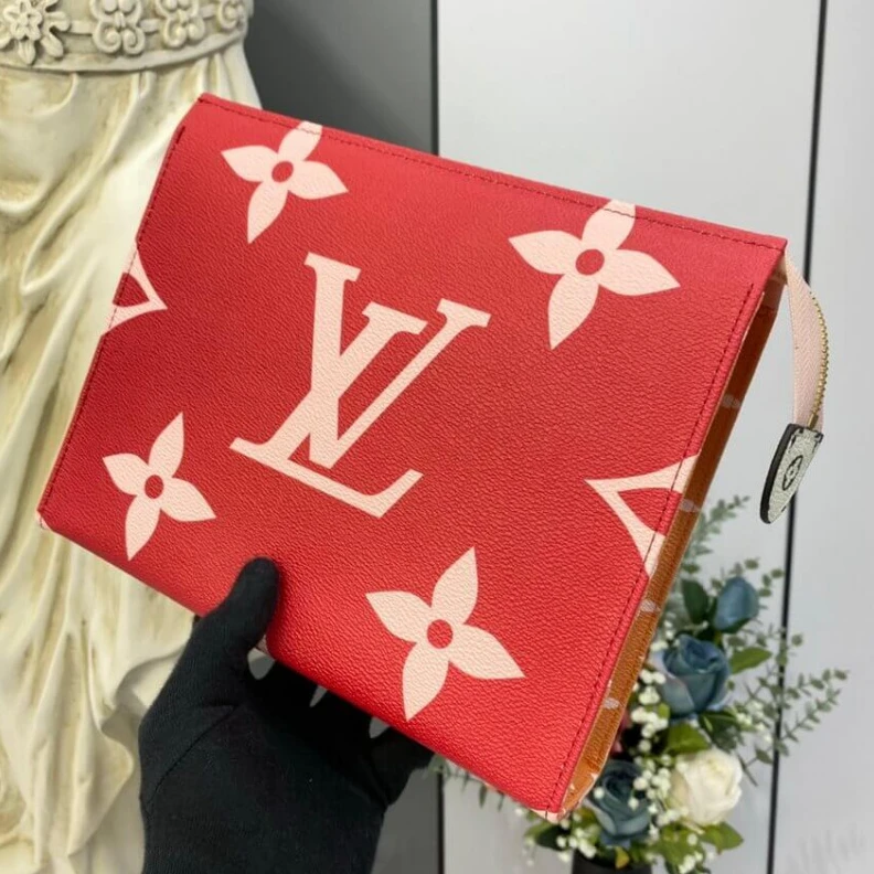 Mythick ru Extralarge Louis Vuitton Monogram Geant Canvas Toilet Pouch XL Red Pink