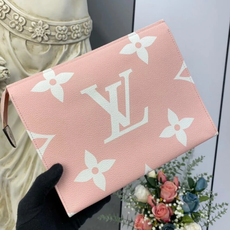 Mythick ru Extralarge Louis Vuitton Monogram Geant Canvas Toilet Pouch XL Red Pink