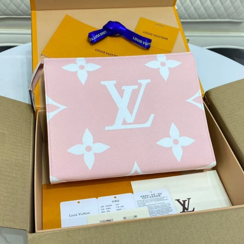 Mythick ru Extralarge Louis Vuitton Monogram Geant Canvas Toilet Pouch XL Red Pink