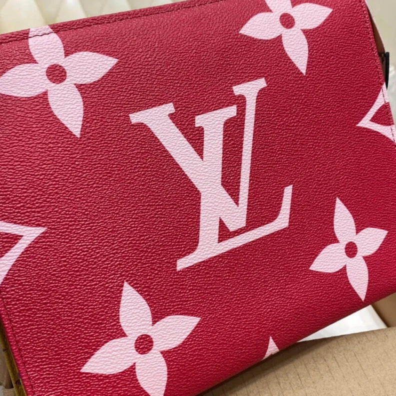 Mythick ru Extralarge Louis Vuitton Monogram Geant Canvas Toilet Pouch XL Red Pink