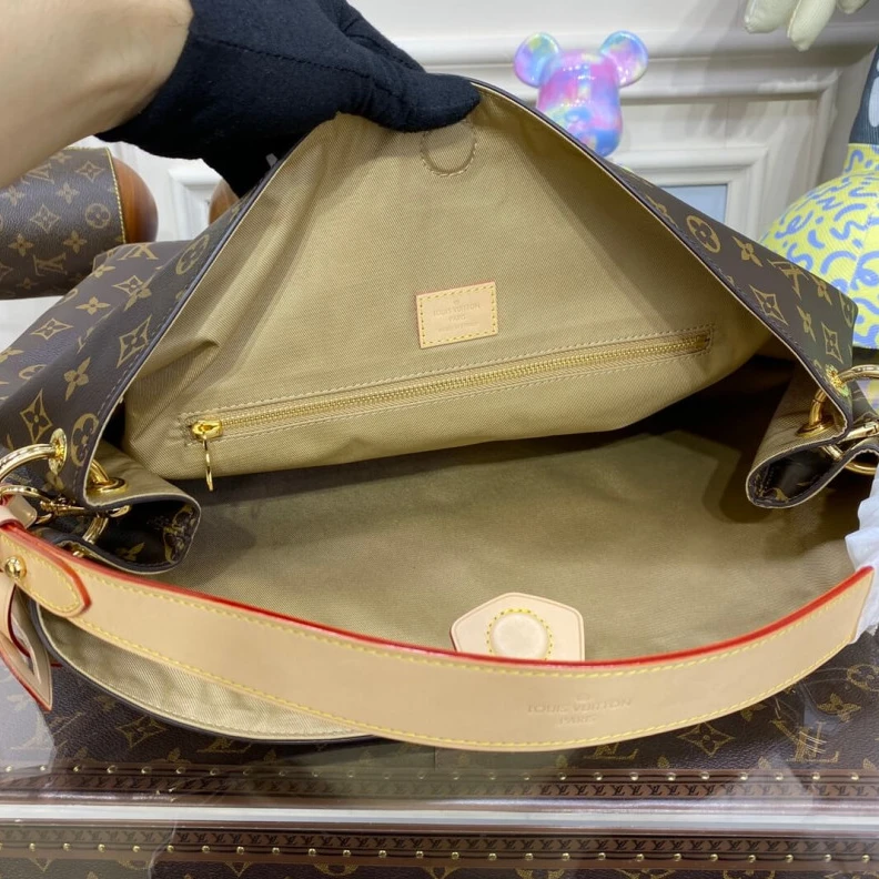 Replica bags Name tag LV Monogram Graceful MM Beige