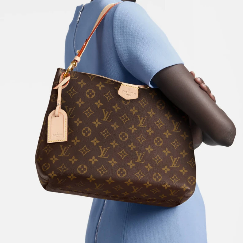 Replica bags Name tag LV Monogram Graceful MM Beige