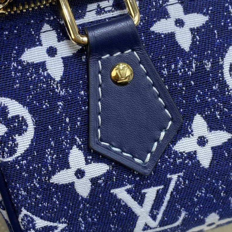 Top lv Louis Vuitton Monogram Jacquard Denim Nano Speedy Blue