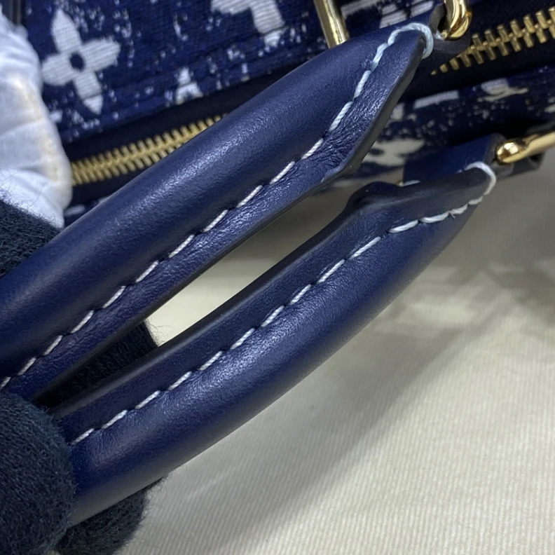 Top lv Louis Vuitton Monogram Jacquard Denim Nano Speedy Blue
