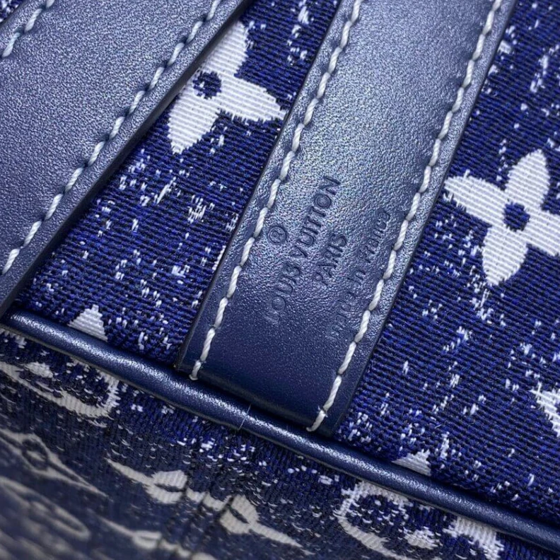 Replica bag Goldcolor Louis Vuitton Monogram Jacquard Denim Speedy Bandouliere 25 Blue
