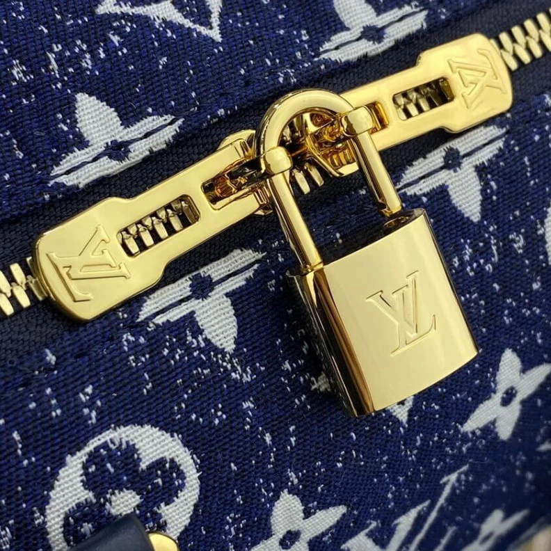 Replica bag Goldcolor Louis Vuitton Monogram Jacquard Denim Speedy Bandouliere 25 Blue