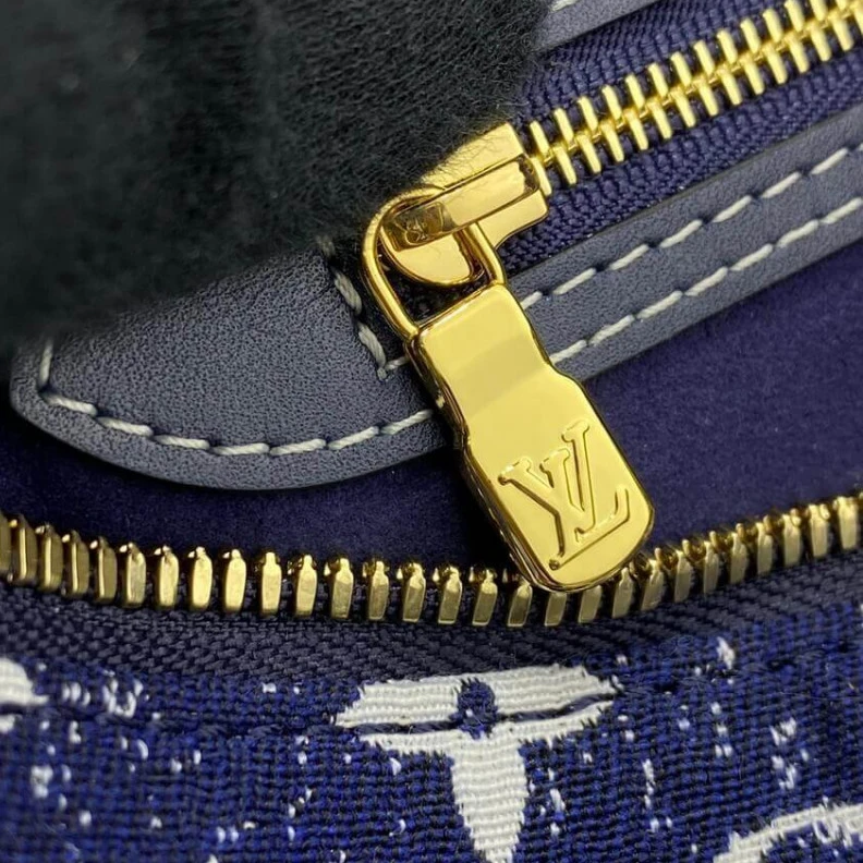 Replica bag Goldcolor Louis Vuitton Monogram Jacquard Denim Speedy Bandouliere 25 Blue