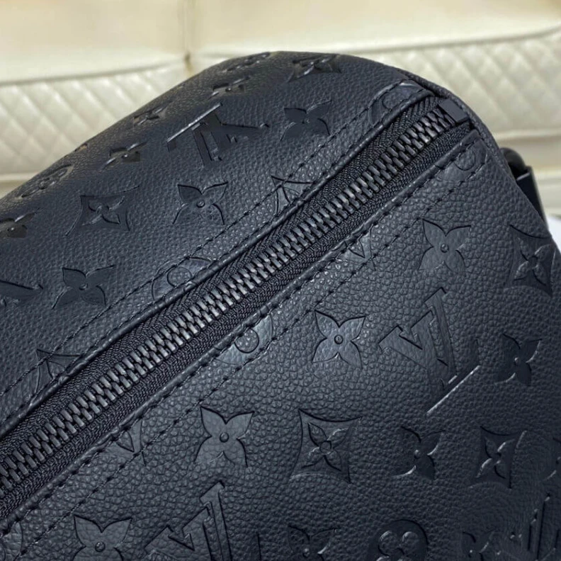 Replica bags 50.0 x 29 Louis Vuitton Monogram Leather Keepall Bandoulière 50 Black