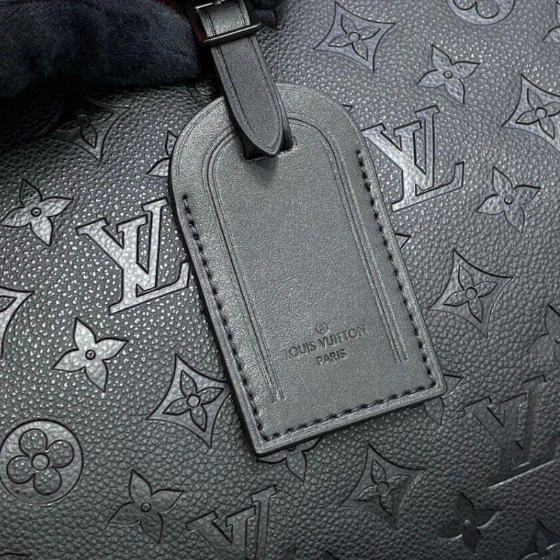 Replica bags 50.0 x 29 Louis Vuitton Monogram Leather Keepall Bandoulière 50 Black