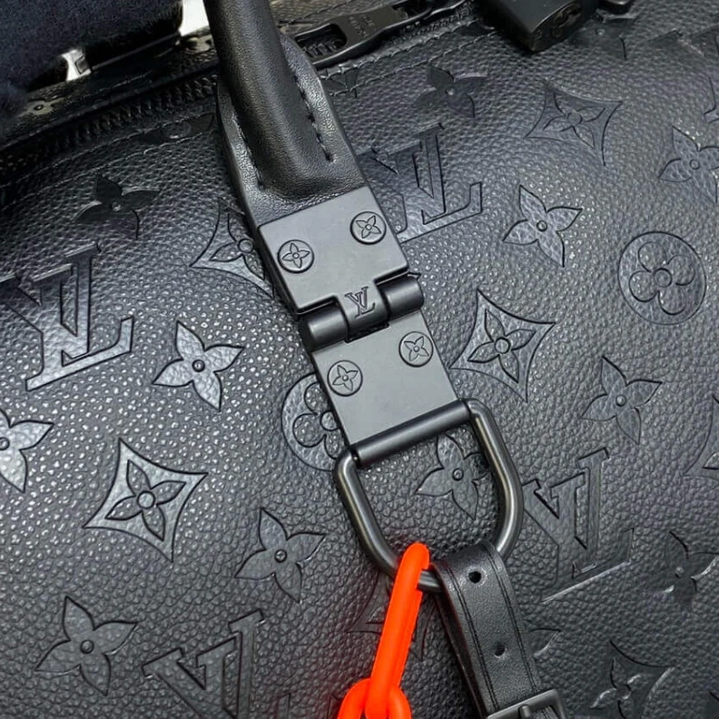 Replica bags 50.0 x 29 Louis Vuitton Monogram Leather Keepall Bandoulière 50 Black