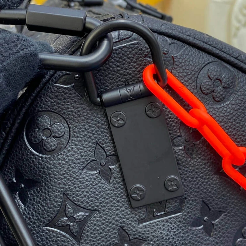 Replica bags 50.0 x 29 Louis Vuitton Monogram Leather Keepall Bandoulière 50 Black