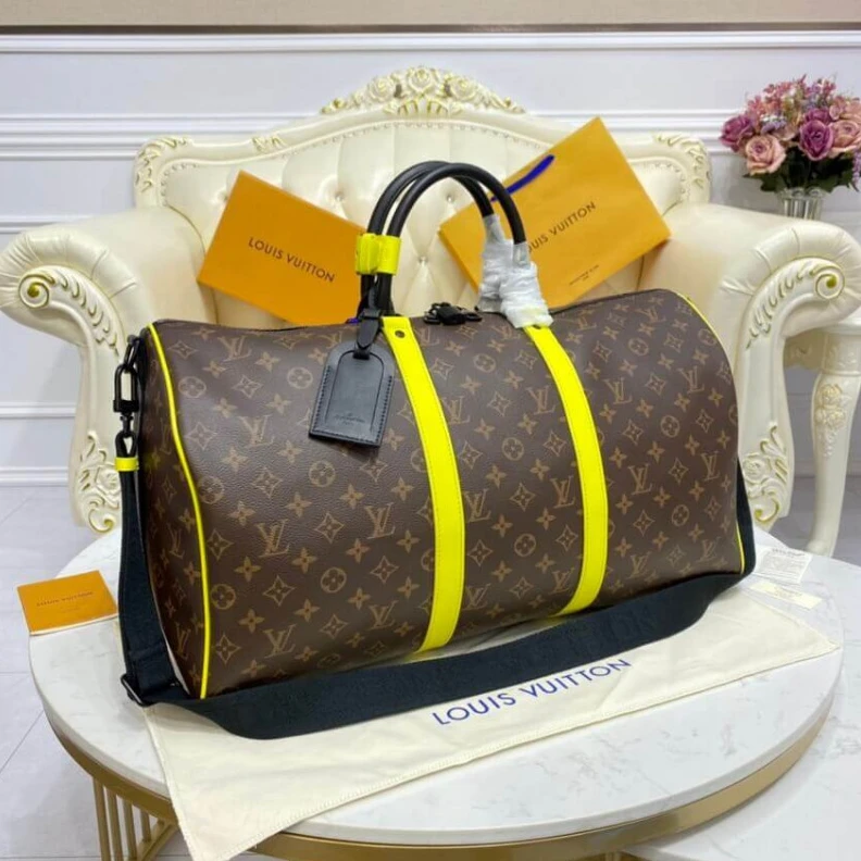 Mythick Handle: D Louis Vuitton Monogram Macassar Canvas Keepall Bandoulière 50