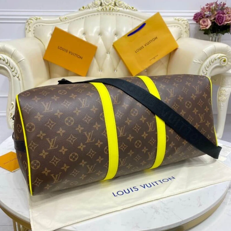 Mythick Handle: D Louis Vuitton Monogram Macassar Canvas Keepall Bandoulière 50