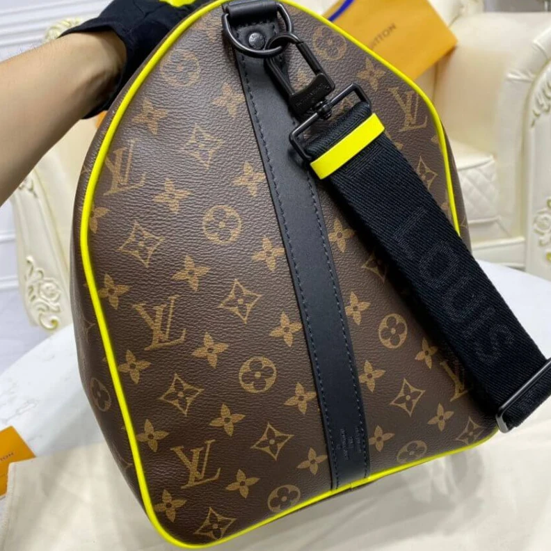 Mythick Handle: D Louis Vuitton Monogram Macassar Canvas Keepall Bandoulière 50