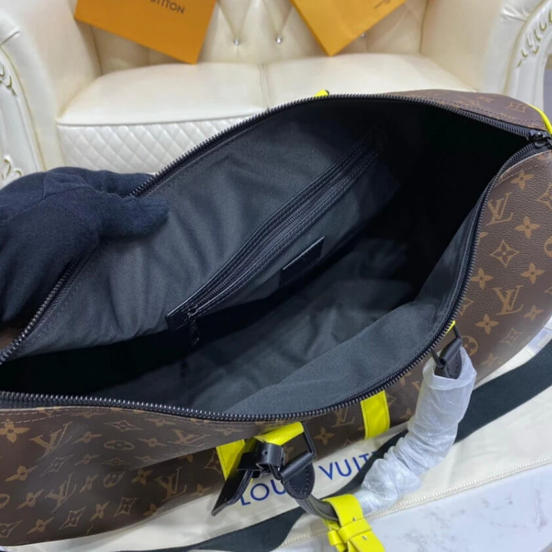 Mythick Handle: D Louis Vuitton Monogram Macassar Canvas Keepall Bandoulière 50