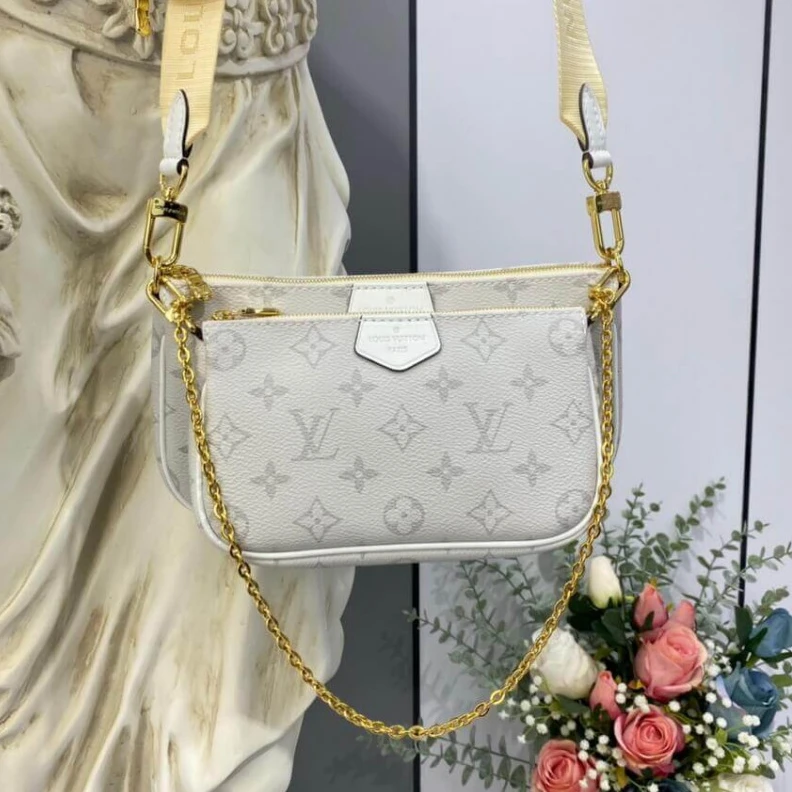 Mythick Natural c Louis Vuitton Monogram Multi Pochette Accessoires White