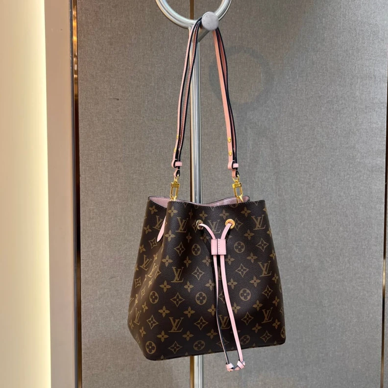 Replica bags Drawstrin Louis Vuitton Monogram Neonoe MM Bucket Bag Pink