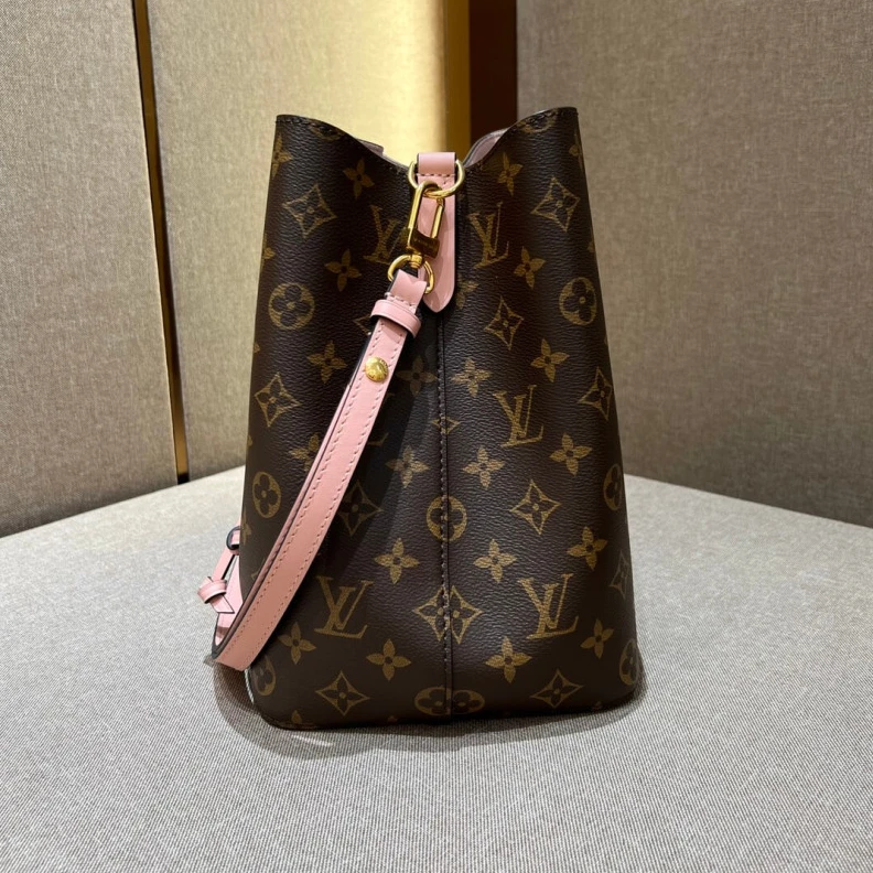Replica bags Drawstrin Louis Vuitton Monogram Neonoe MM Bucket Bag Pink
