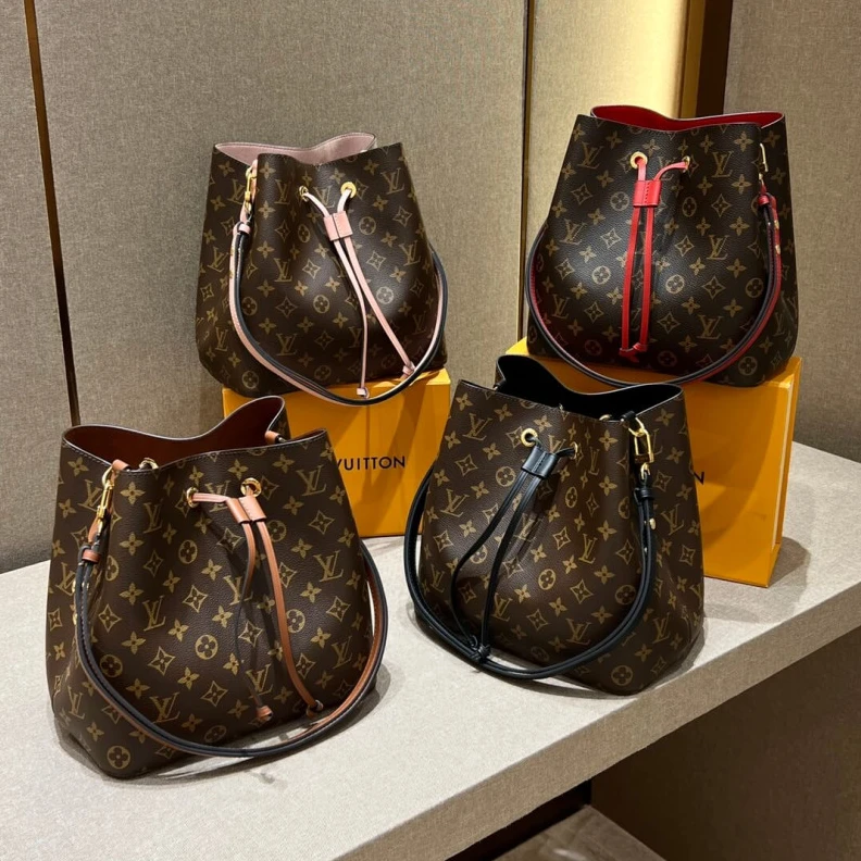 Replica bags Drawstrin Louis Vuitton Monogram Neonoe MM Bucket Bag Pink