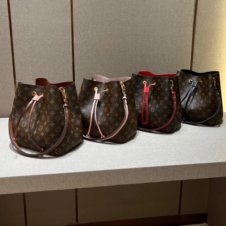 Replica bags Drawstrin Louis Vuitton Monogram Neonoe MM Bucket Bag Pink