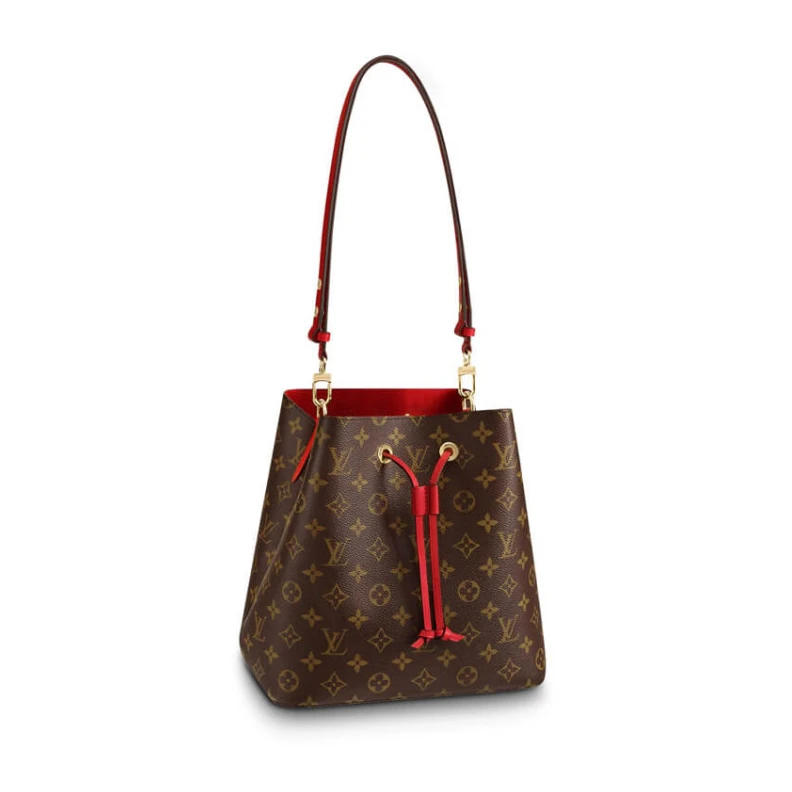 26 x 26 x Louis Vuitton Monogram Neonoe MM Bucket Bag Red