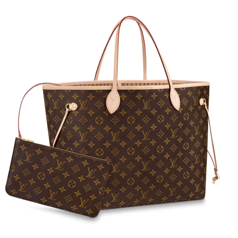 Flat, tex Louis Vuitton Monogram Neverfull GM Beige