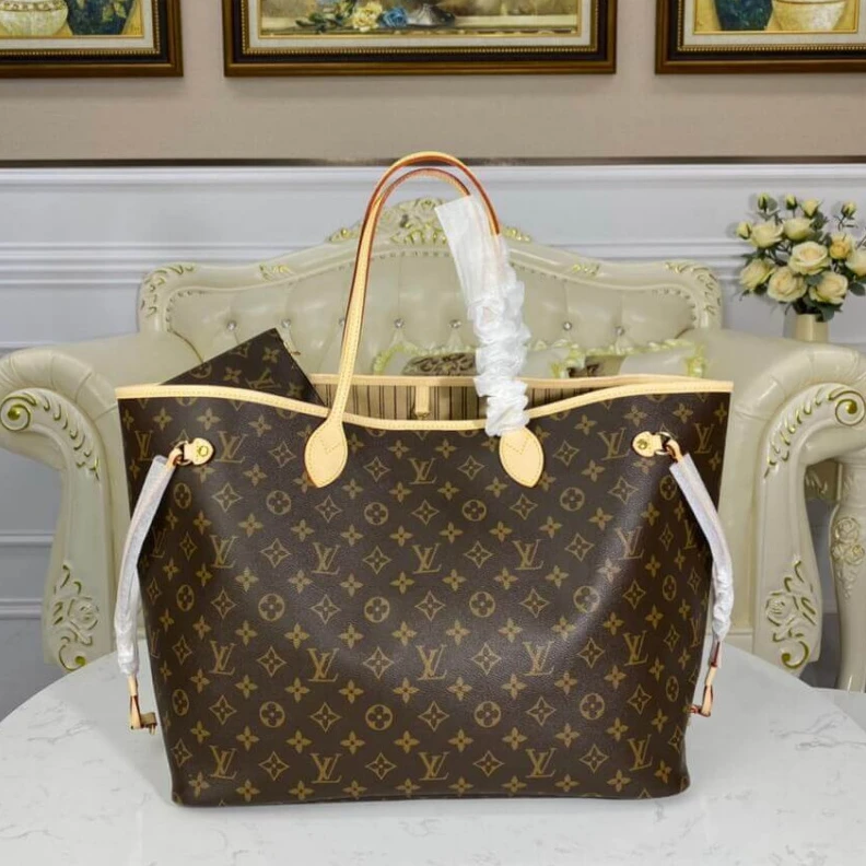 Mythick.ru Flat, tex Louis Vuitton Monogram Neverfull GM Beige