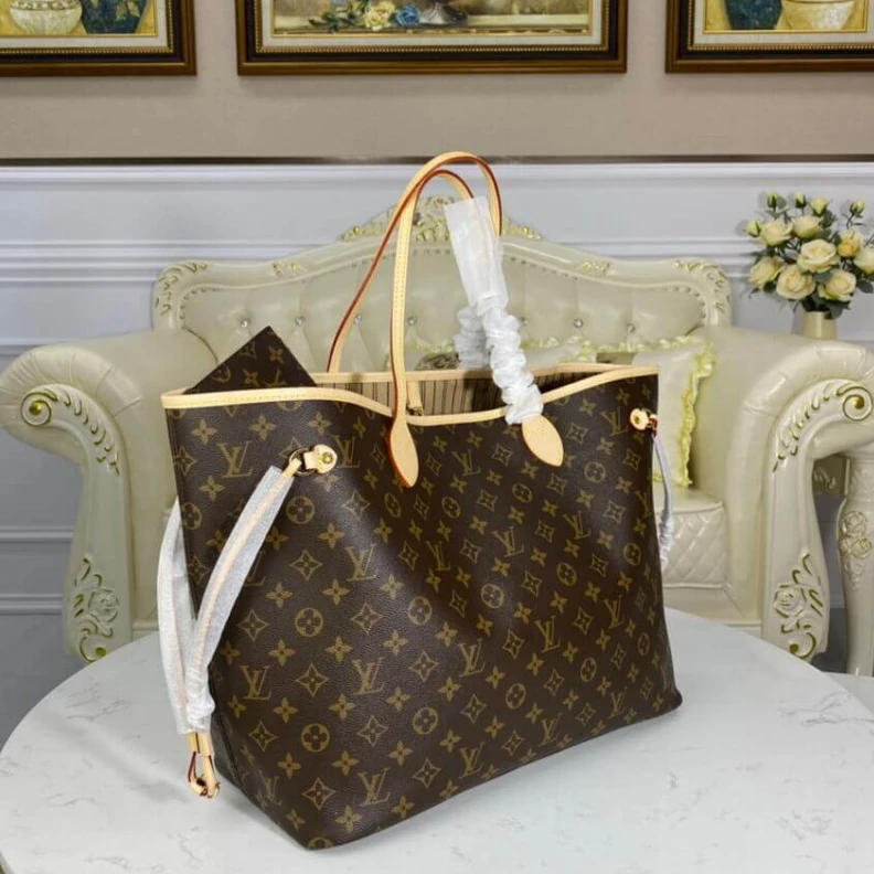 Mythick.ru Flat, tex Louis Vuitton Monogram Neverfull GM Beige