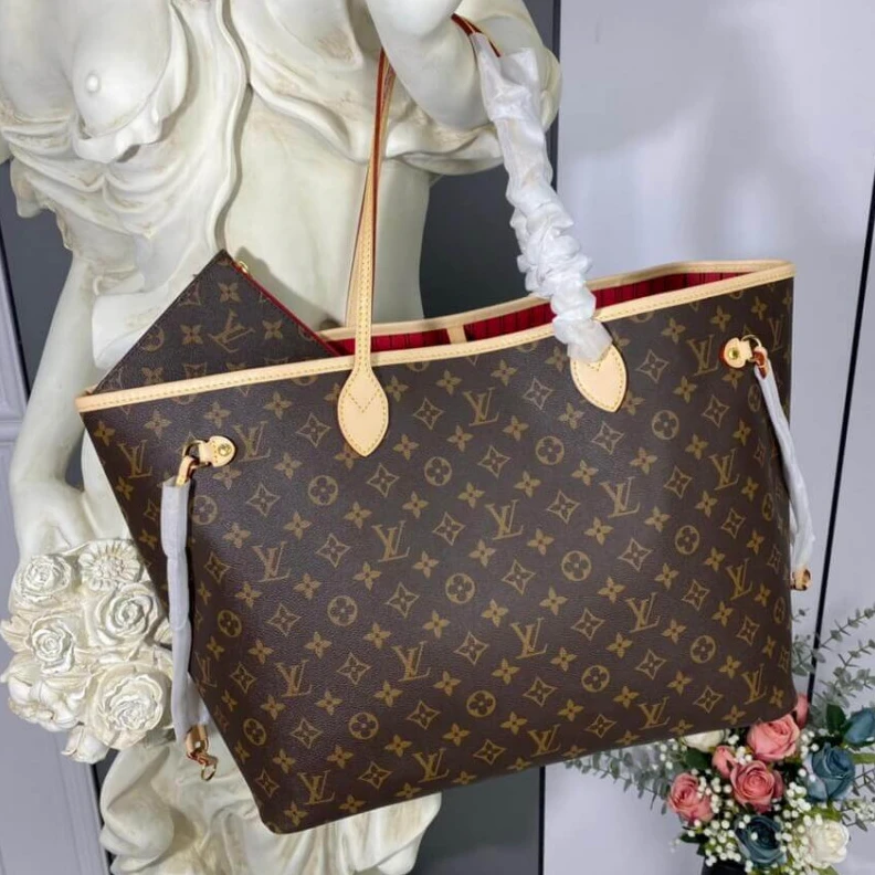 Replica bags lv Natural c Louis Vuitton Monogram Neverfull GM Red